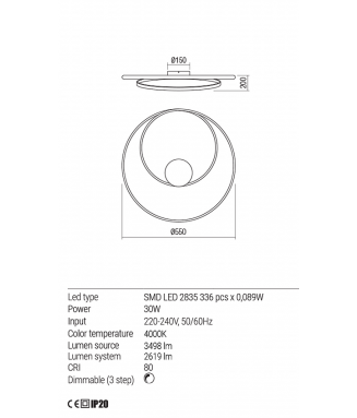 Torsion Ceiling White 30W LED/ Laevalgusti