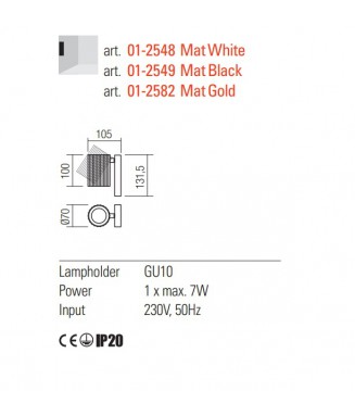 Delphi Matt Gold 01-2582/ Seinavalgusti