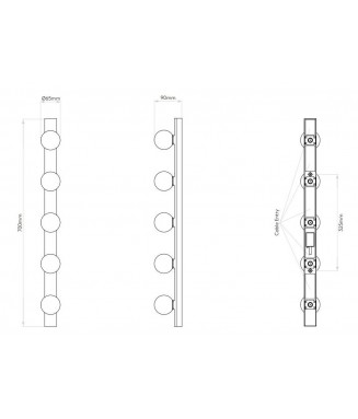 Cabaret Chrome 5xG9, IP44 /Seinavalgusti