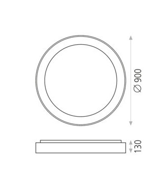 Dilga Ceiling White D-90cm Triac Dimm/ Laevalgusti