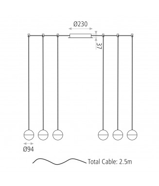 Custo Pendant 6/ Rippvalgusti