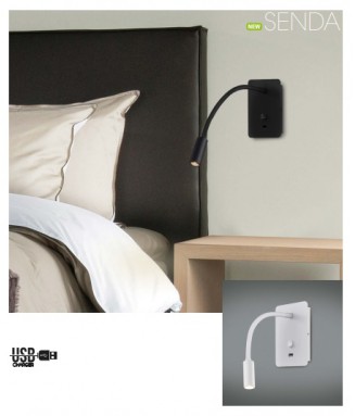 Senda Wall Black, USB