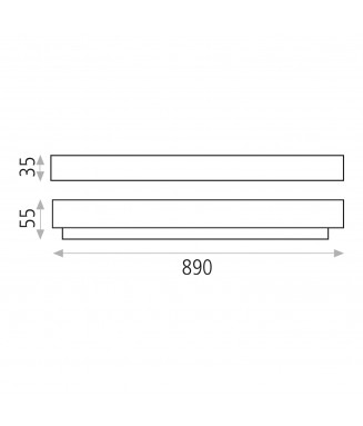 Box 15W LED, L-89cm, IP44/ Seinavalgusti