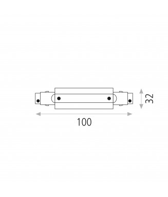 Track Straight Supply Joint White ACB / Siini toiteühendus keskel