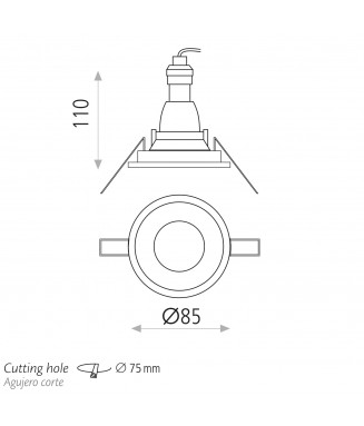 Nork 1xGU10, IP64