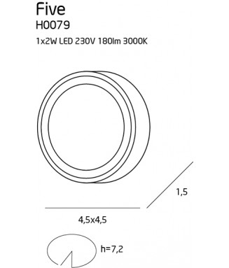 Five Round White, IP54