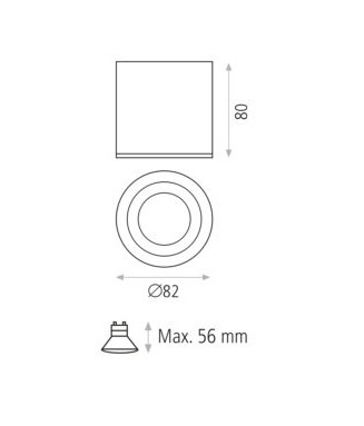 Vanduo White GU10, IP54/ Laevalgusti