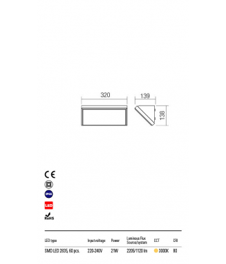 Mako 21W LED Dark Grey 90160