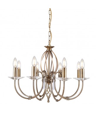 Aegean 8 Chandelier Aged Brass / Rippvalgusti