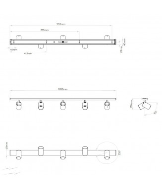 Ascoli Five Bar White, 5xGU10