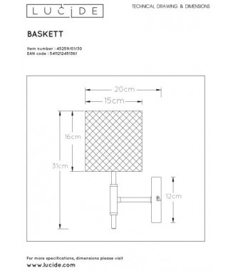 Baskett 45259/01/30 Wall /Seinavalgusti