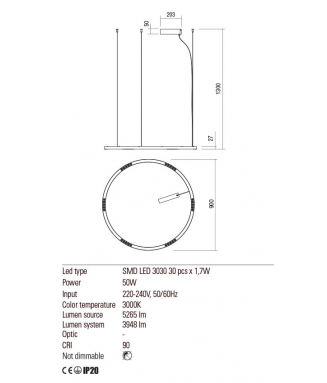 Union Matt Gold D-90cm, 01-2206