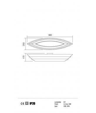 Calypso Ceiling 3xE27, 01-763