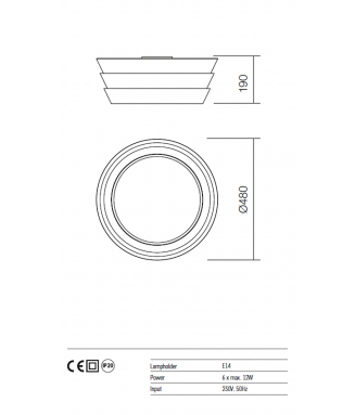 Calypso Ceiling 6xE14, 01-925