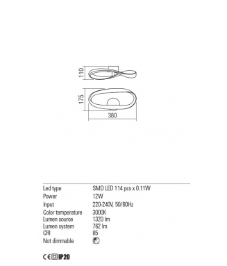 Nubo Wall White 12W LED