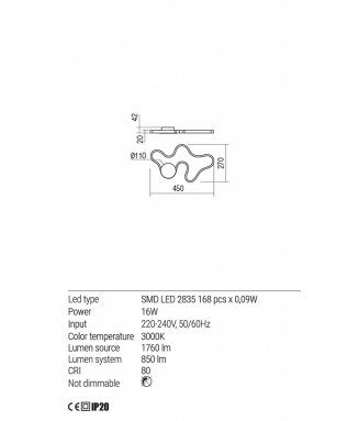 Estoril 16W LED 01-1786