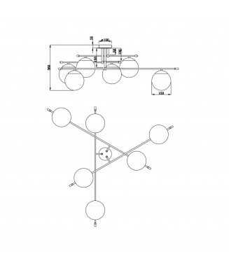 MOD048CL-06G, 6xE14/ Laevalgusti