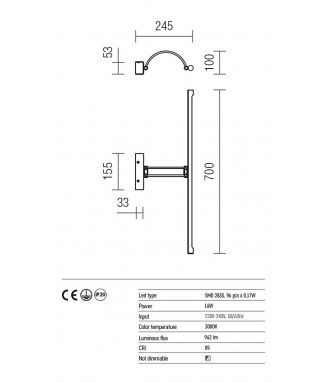 Ikon Brass 16W LED /Seinavalgusti