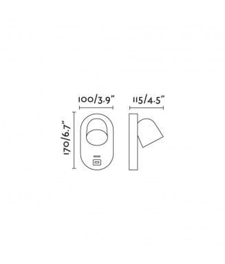 Corb White  40135 + USB /Seinavalgusti