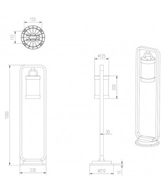 Sambesi Pole H-100 Anthracite IP44/ Pollarvalgusti