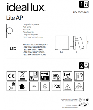 Lite AP1 Nickel/ Süvist. valgusti