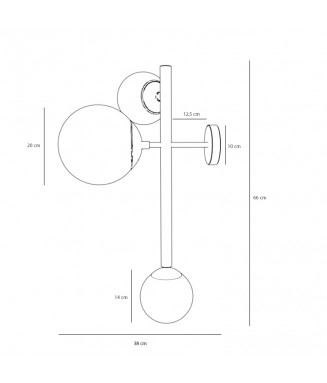 Dione Brass/Messing Wall -3 / Seinavalgusti