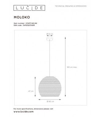 Moloko D40, 03437/40/44 /Rippvalgusti