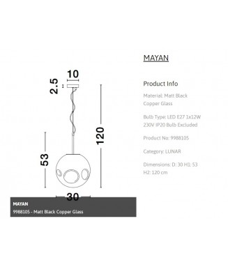 Mayan Copper 9988105 / Rippvalgusti