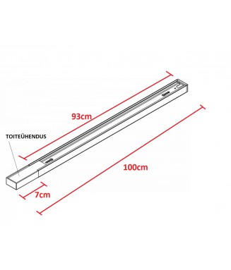 Track O.desing White 1m/ Siin 1 -faasiline