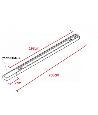 Track O.desing White 2m/ Siin 1 -faasiline