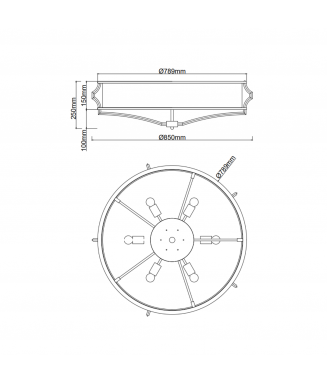 Stresso Ceiling D85cm/Crome  /Laevalgusti