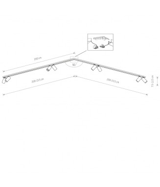 Mono 7753 white, 2x200cm/Spotvalgusti