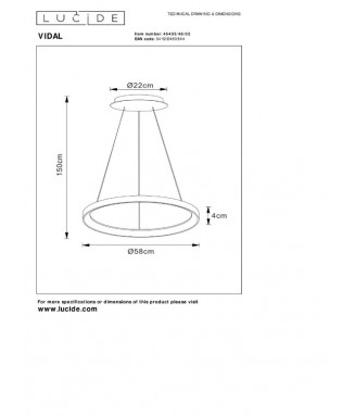 Vidal 46403/48/02 D-58cm / Rippvalgusti