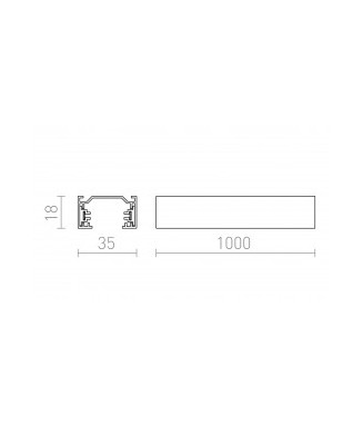 1F Track White 1m/ Siin valge 1m, 1- faasiline