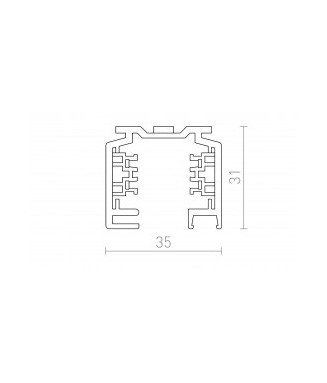 3F EUTRAC White 1m/ Siin valge 1m, 3- faasiline