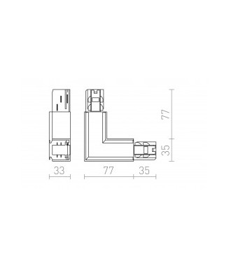 3F EUTRAC L connector Inner Polarity Black / L- vaheühendus (sisene), 3- faasiline