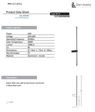 20116 Wall 20W LED/ Seinavalgusti