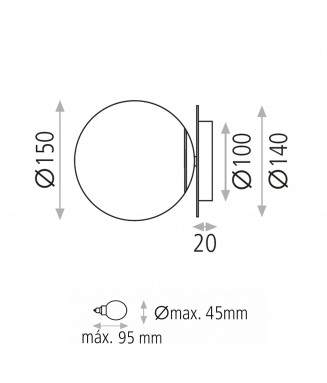 Parma Black Wall D-15cm IP44 / Seina ja laevalgusti