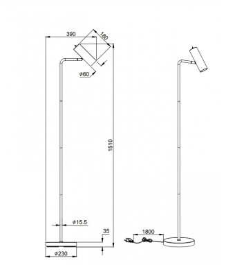 Marley Nickel Floor 412400107 / Põrandavalgusti