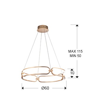 Colette Pendant 786716, D-60cm / Rippvalgusti