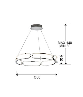 Colette Pendant 786973, D-80cm / Rippvalgusti