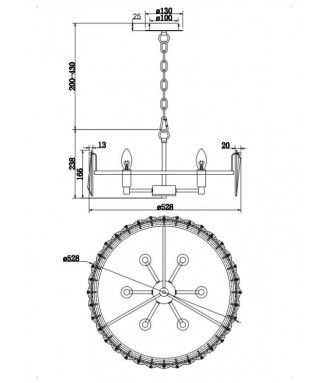 MOD043PL-06G D-52cm /Rippvalgusti