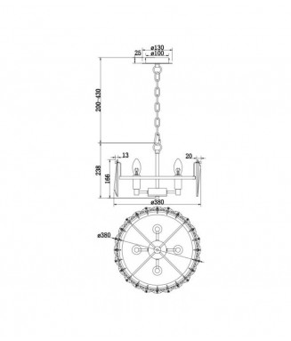 MOD043PL-04G D-38cm /Rippvalgusti