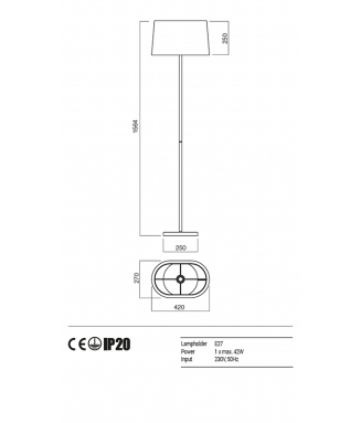 Piccadilly Floor Satin Nickel/ Tortora /Põrandavalgusti