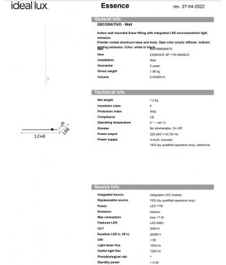 Essence AP 20W Nero, 285108/ Seinavalgusti