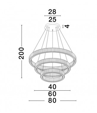 Aurelia 9333069, D-80/60/40 / Rippvalgusti