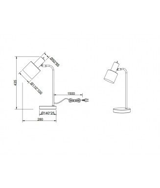 Adam Grey/Chrome Table / Lauavalgusti