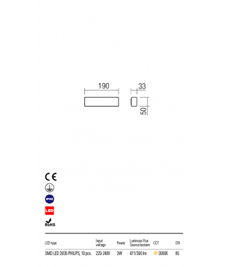 Tratto White 9115, IP65/ Kohtvalgusti