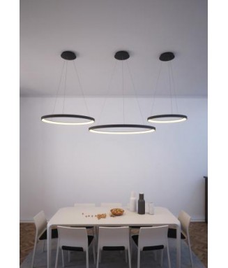 Grace Black Pendant 50W D-58cm, Triack / Rippvalgusti