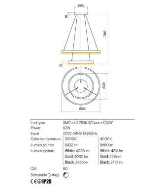 Febe White D-60/40, 01-2887 /Rippvalgusti